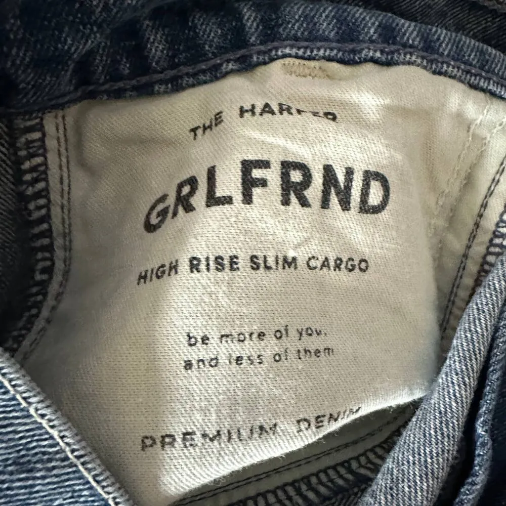 GRLFRND Straight Cargo Jeans SIZE 31 High Rise Slim Business Casual USA $245 NEW - Image 11
