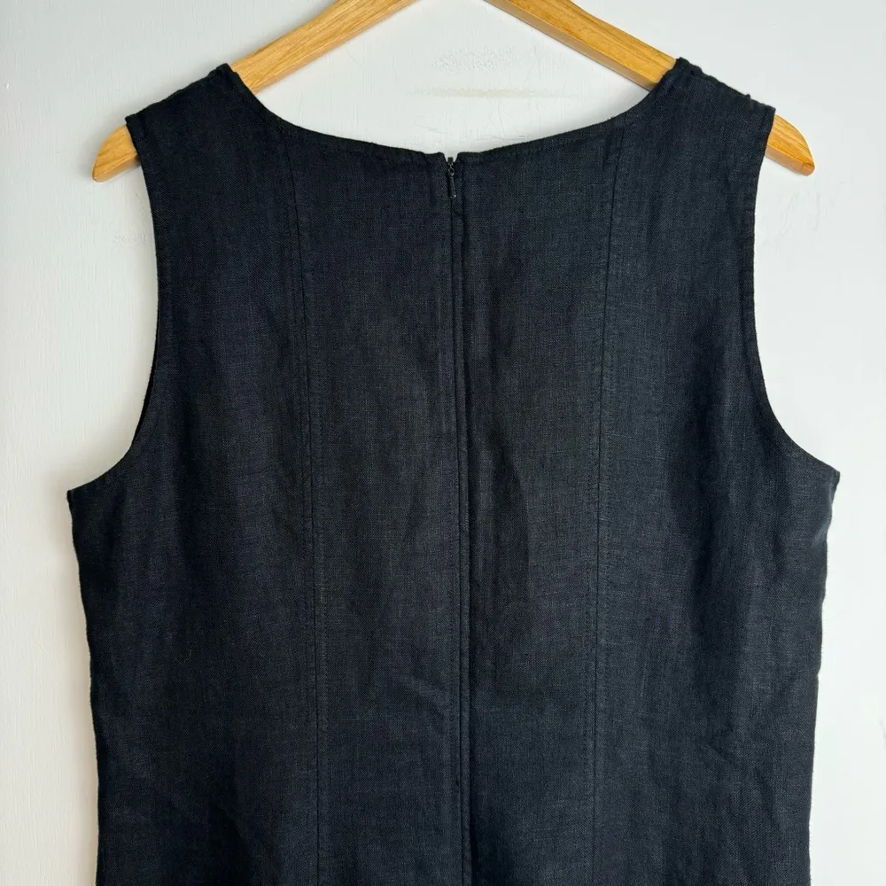 Talbots Irish Linen Maxi Dress Sz 14 Sleeveless Pleated Lagenlook - Image 10