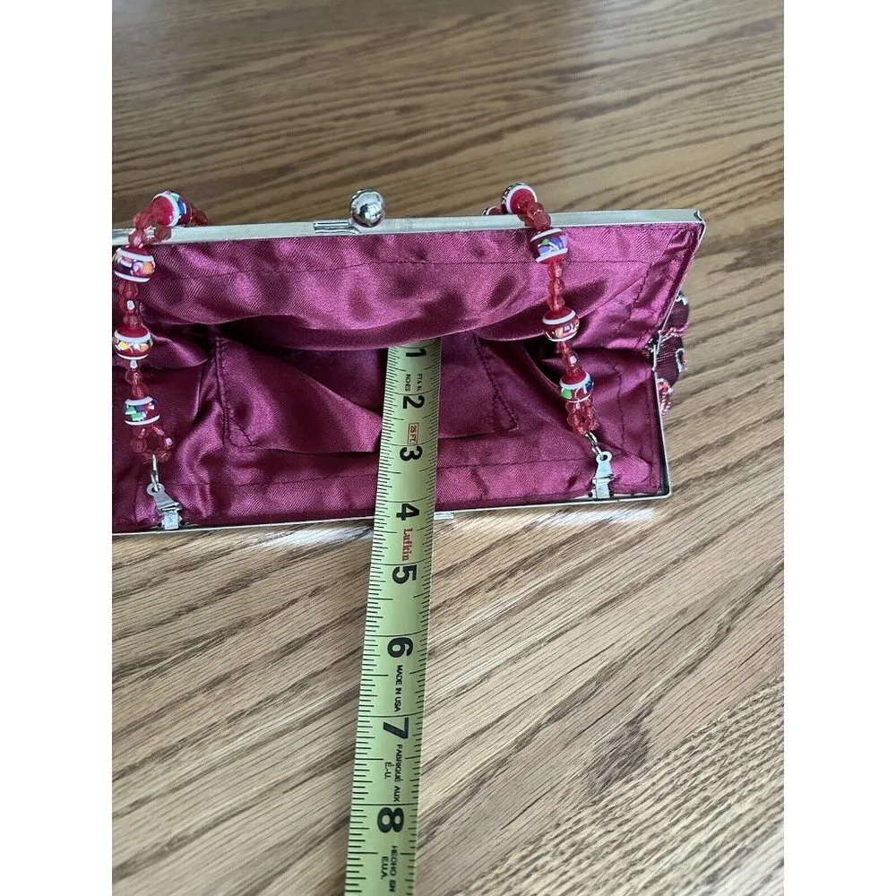 Retro Elegant Evening Bag Purse Clutch Beaded Natural Stones Seed Beads 90s Boho - Image 7