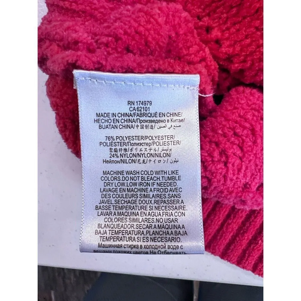 BCBG MAXAZRI Bright Red‎ Pointelle Knit Chenille Pullover Sweater Size Large - Image 8