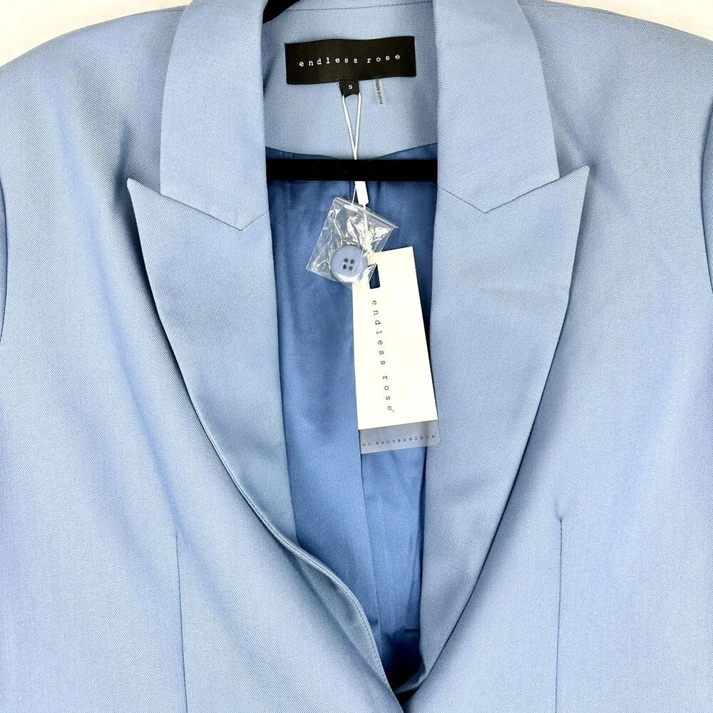 Endless Rose Single Breasted Blazer Size Small NWT Blue One Button - Image 7