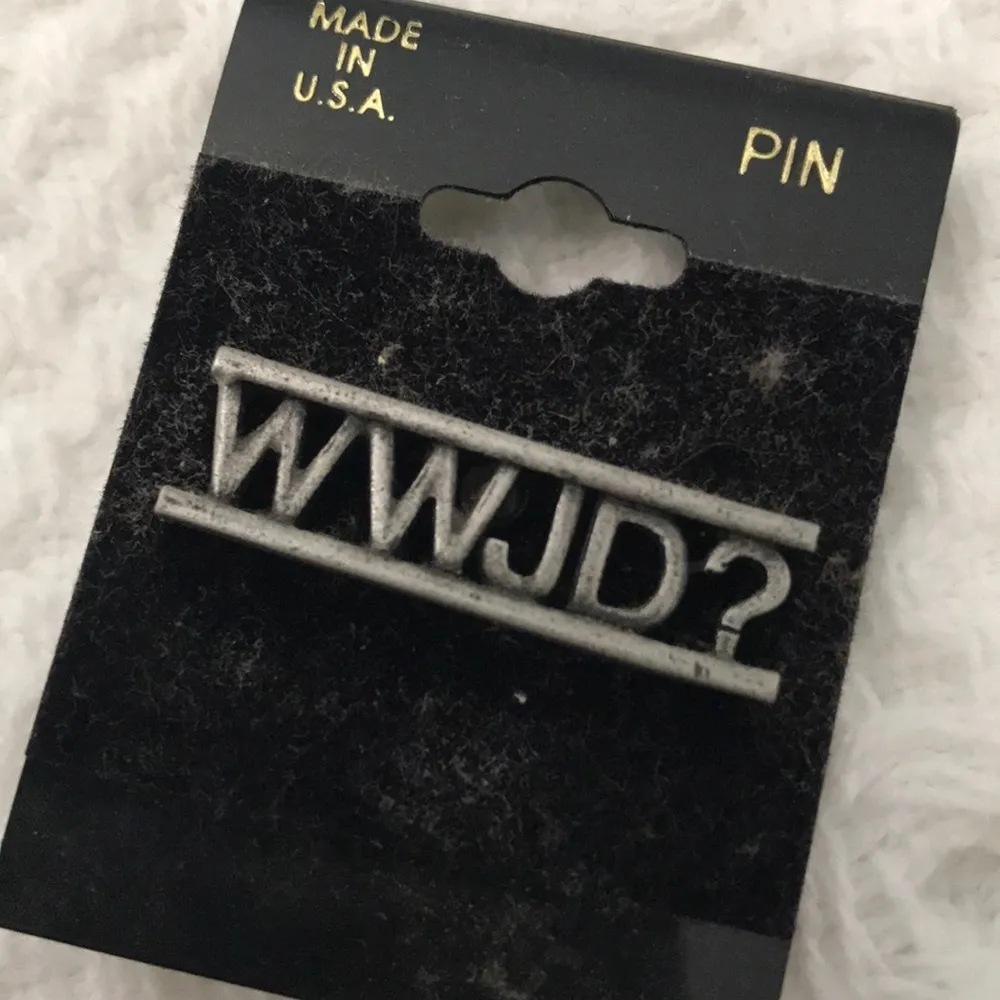 WWJD What Would Jesus Do Pin Silver Vintage - Image 2