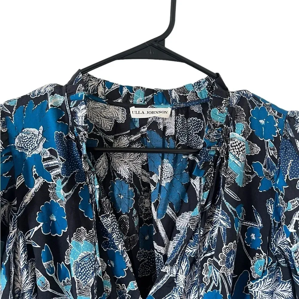 Ulla Johnson Liv Lapis Blue Floral Dress - Image 9