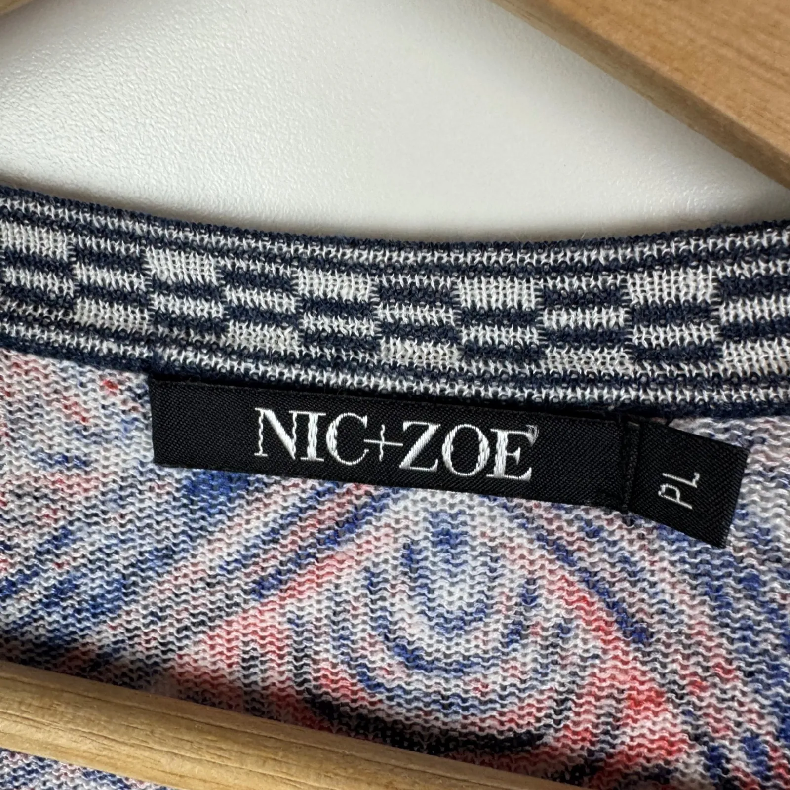Nic + Zoe Picasso Linen Blend Cardigan Sz LP Multi Open Front‎ Lightweight Artsy - Image 8