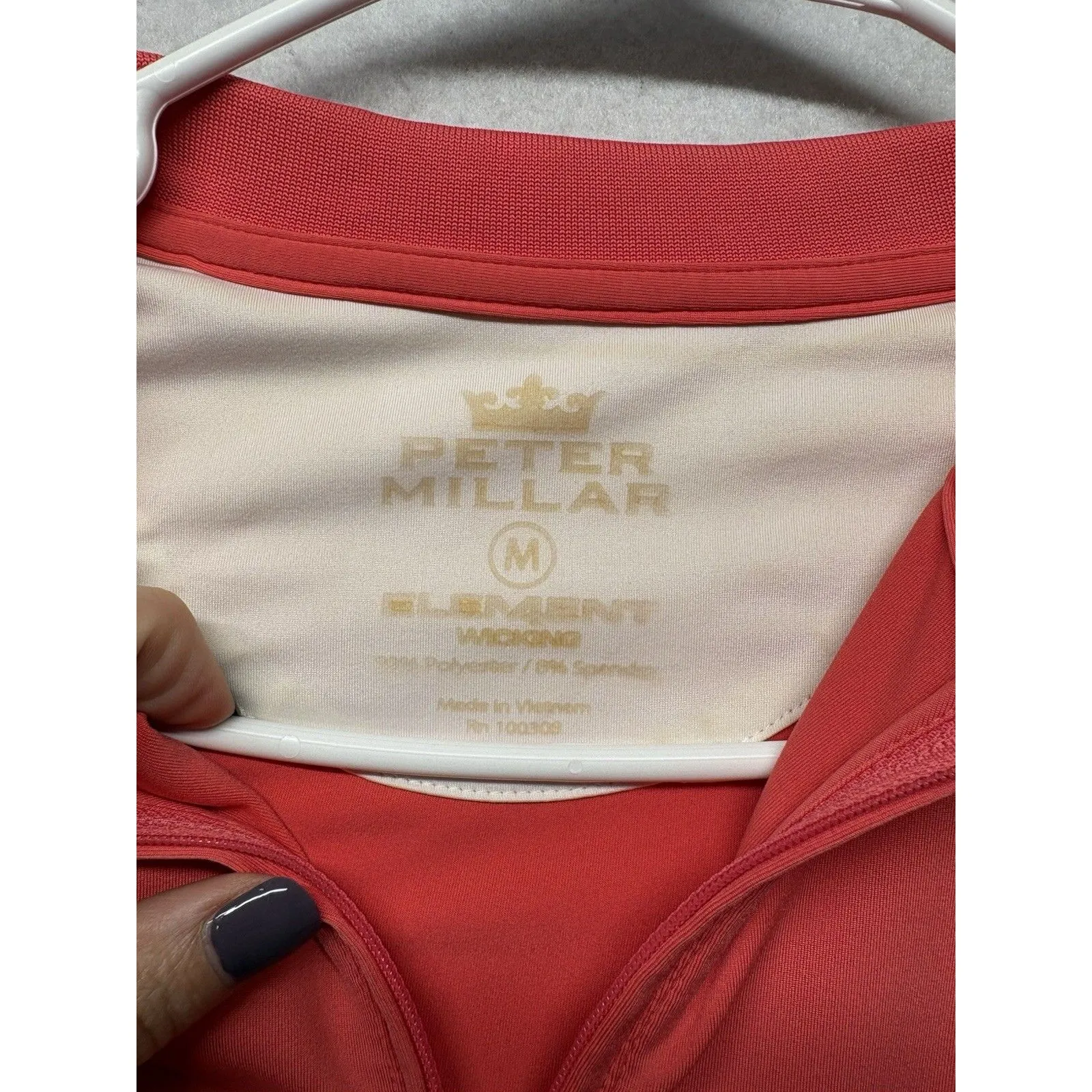 Peter Millar Element 1/4 Zip Wicking Size Medium Women Sleeveless Pink Golf - Image 2