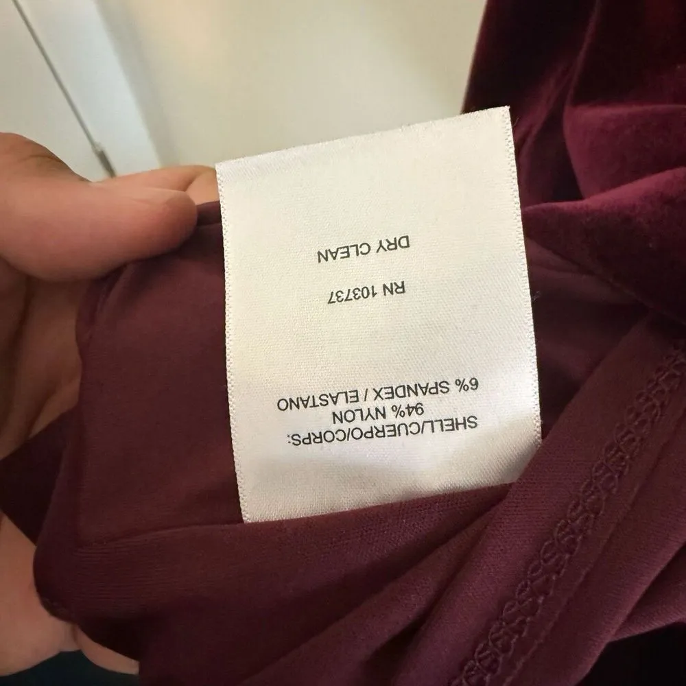 Donna Morgan Maroon Velvet Cocktail Midi DressVampy Whimsigoth Glam Sexy SZ 6 - Image 10