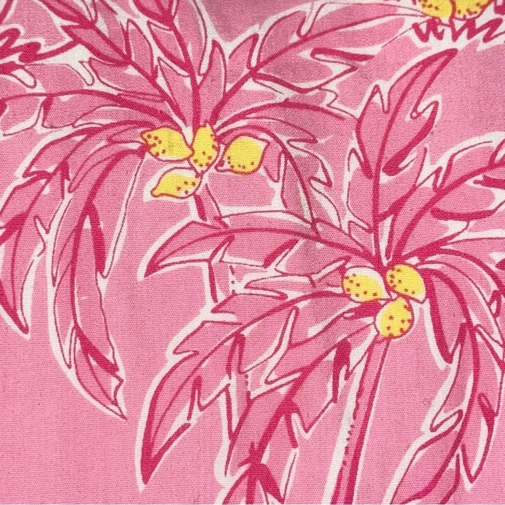 Lilly Pulitzer White Vintage Label Women’s 8 Pink Palm Tree Yellow Lemon Skirt - Image 3
