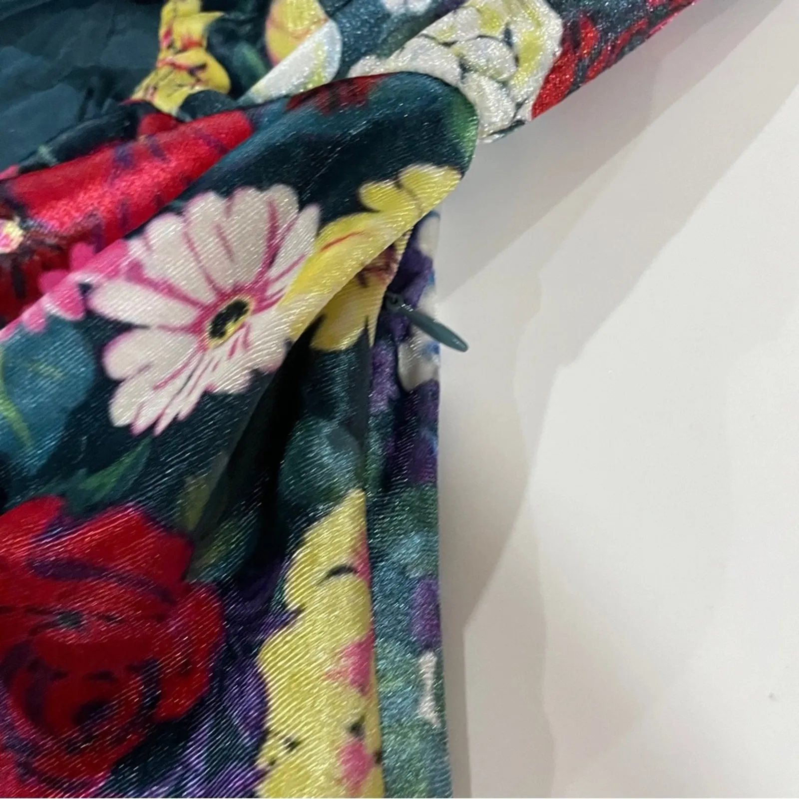 Revolve Rococo Sand Tallia Velvet Floral Ruched Mini Dress in Deep Green Size M‎ Size M - Image 7