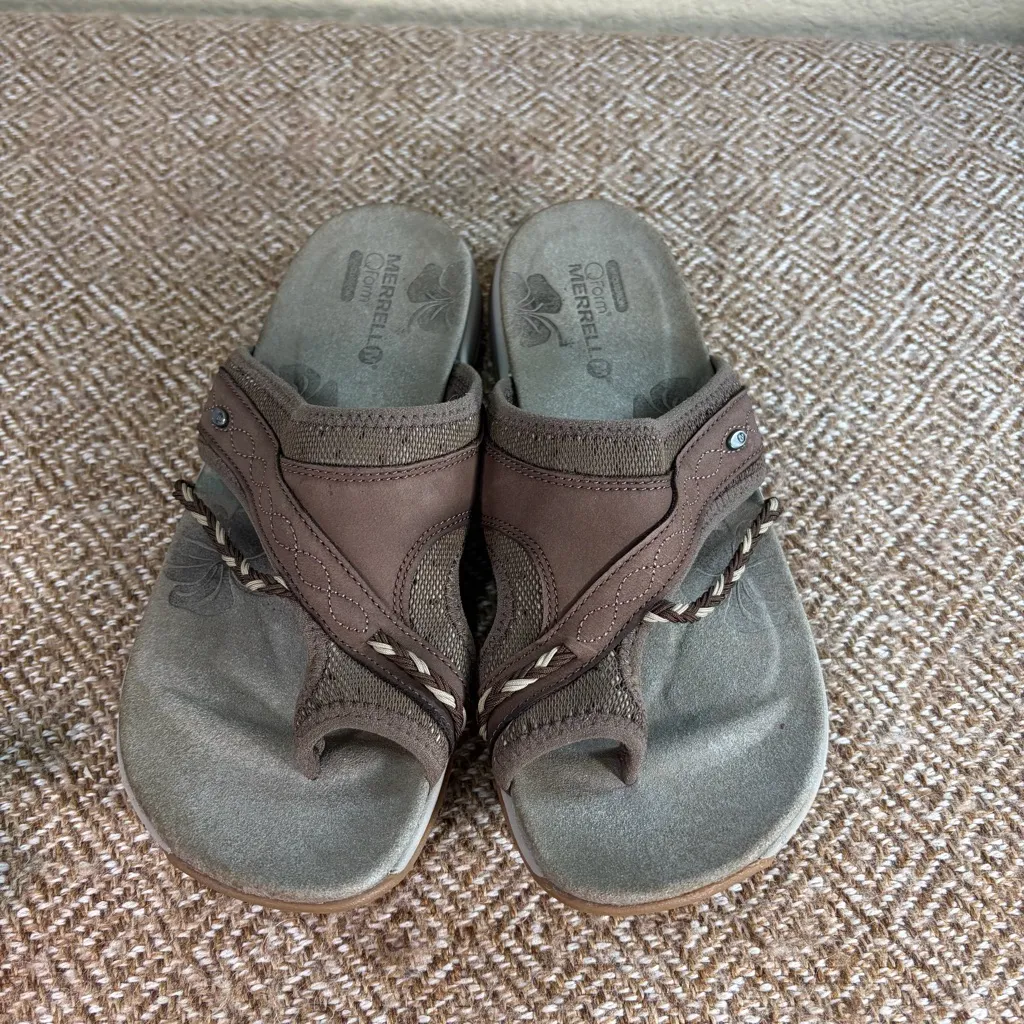 Merrell Hollyleaf Womens Taupe Leather Comfort Sz 8 Outdoor Beachy Closet Staple - Image 5