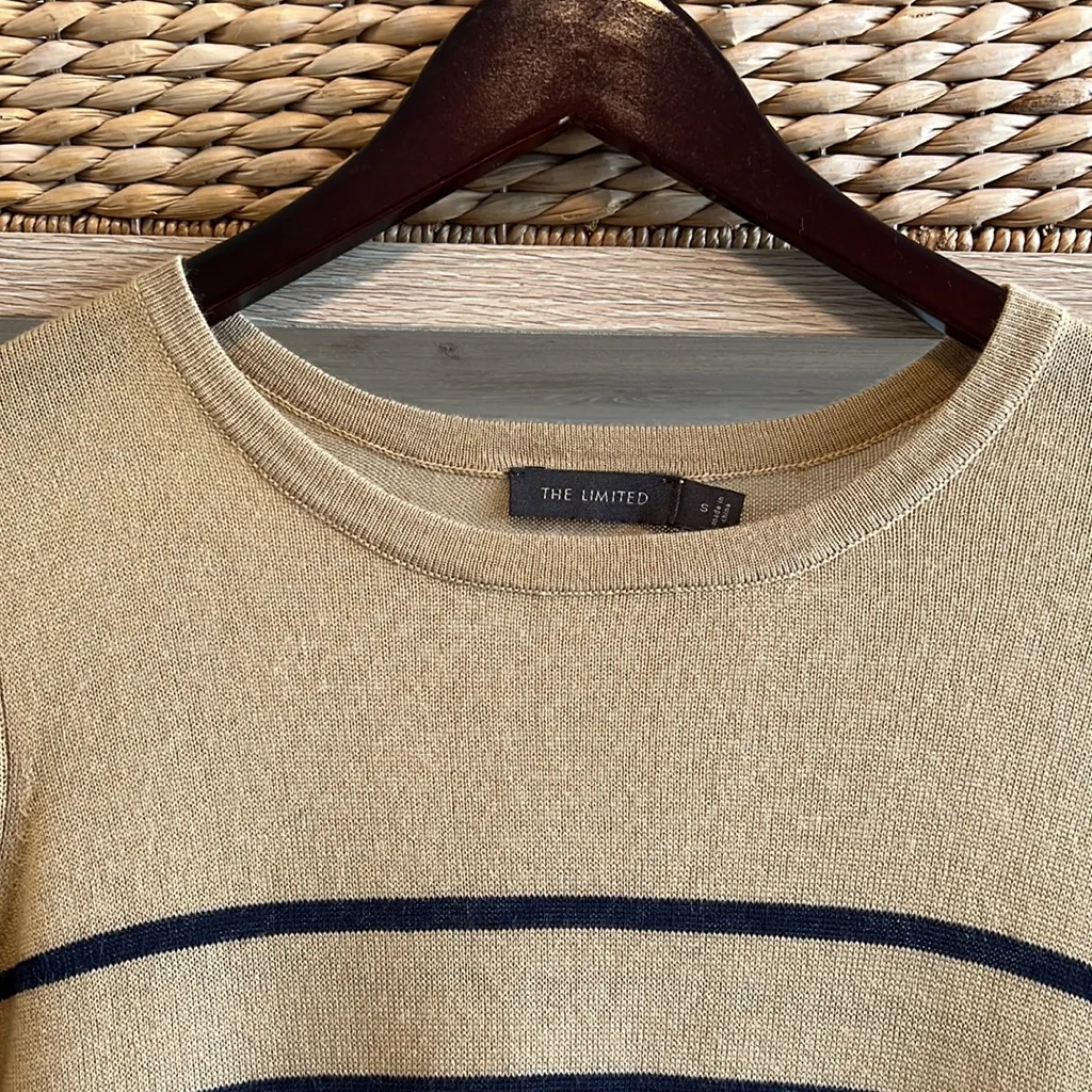 The Limited Wool Blend Stripe Colorblock Crew Spring Sweater, Small - Image 2
