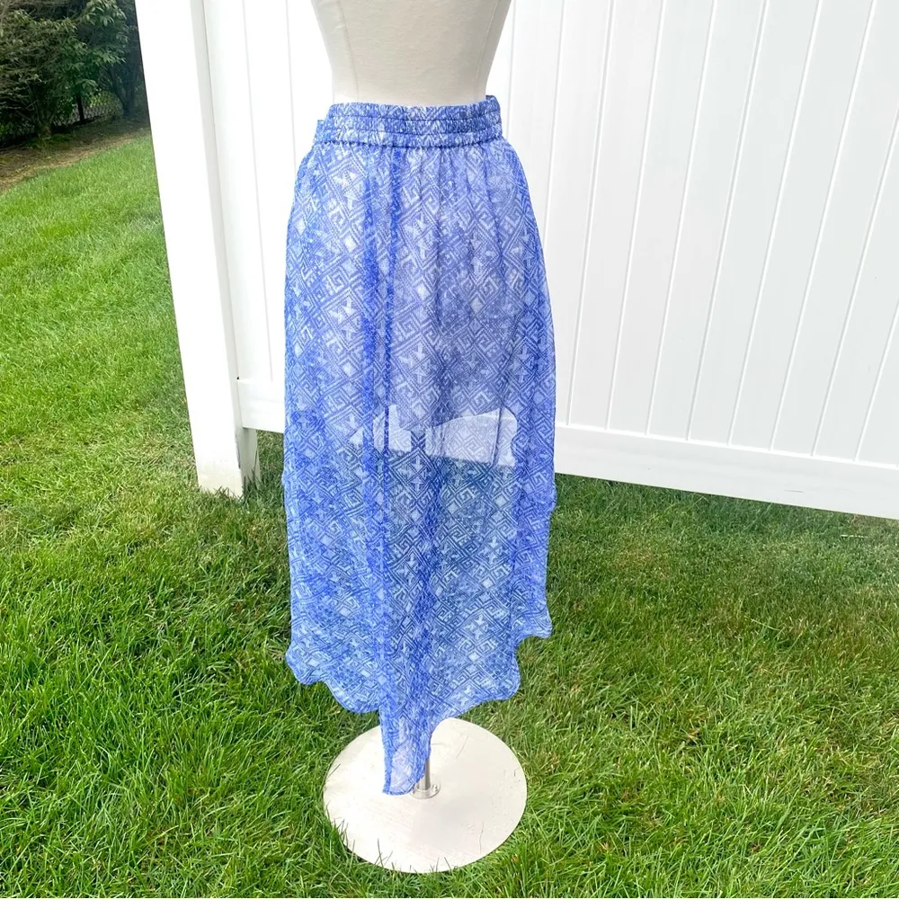 Ecoté urban outfitters small high low chiffon skirt blue - Image 10