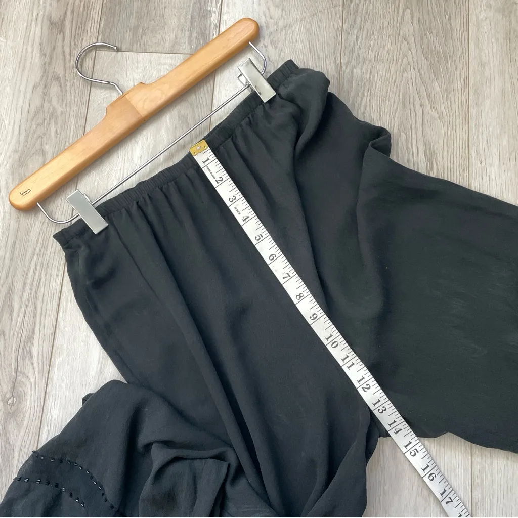 Silk Beaded Pants mulberry straight leg womens Black (small) festival boho party - Image 7