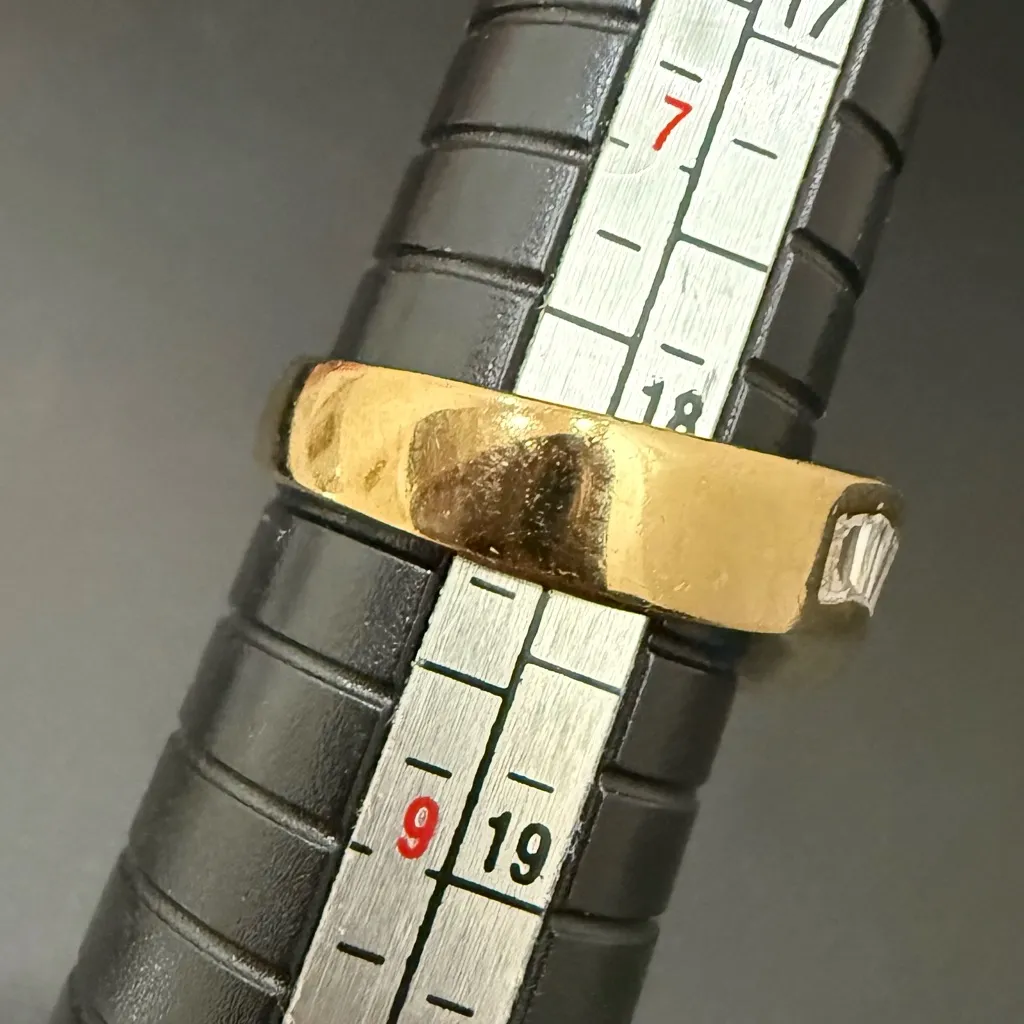 Vintage RF Peak 925 Gold Over Sterling Silver Baguette CZ Curvy Band Ring Siz 8 - Image 8