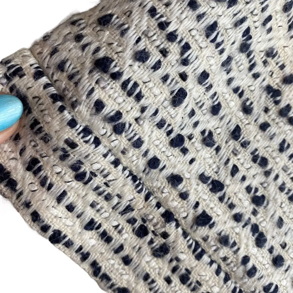 Tory‎ Burch Size 4 Wool Tweed Pencil Skirt Beige Black Preppy Old Money Natural - Image 5