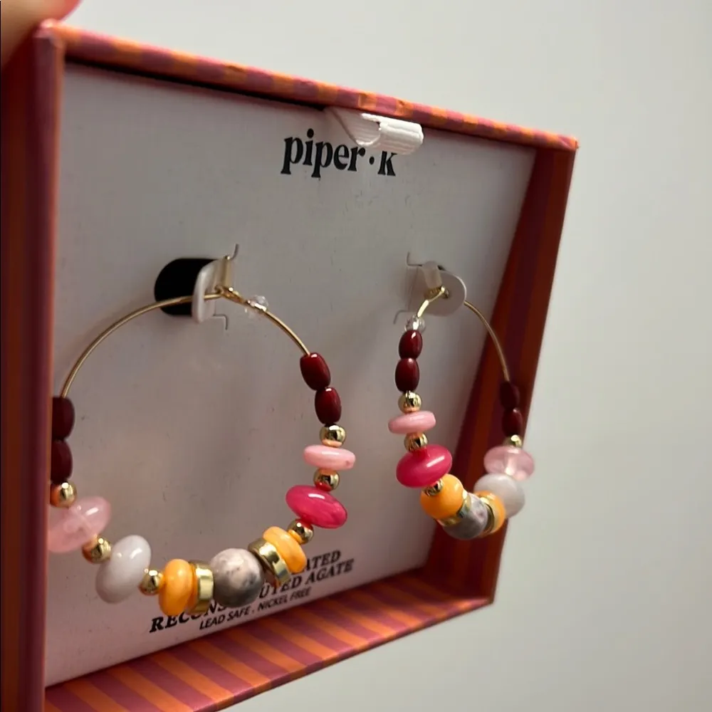 Piper K | Vibrant Reconstituted Agate Hoops ✨ - Image 5