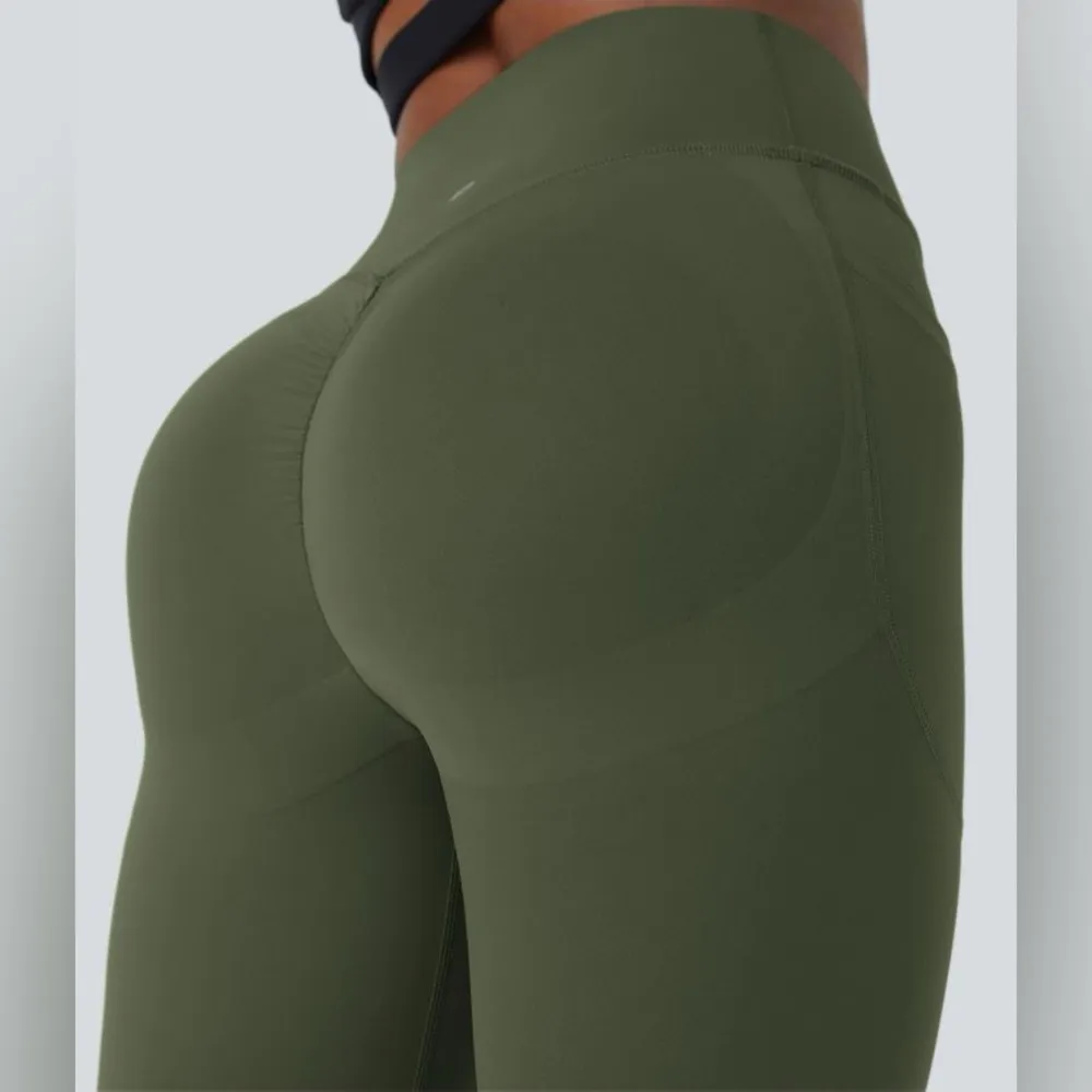Halara ultra sculpt so clinched scrunch lifting legging 7/8 deep woodland green - Image 5