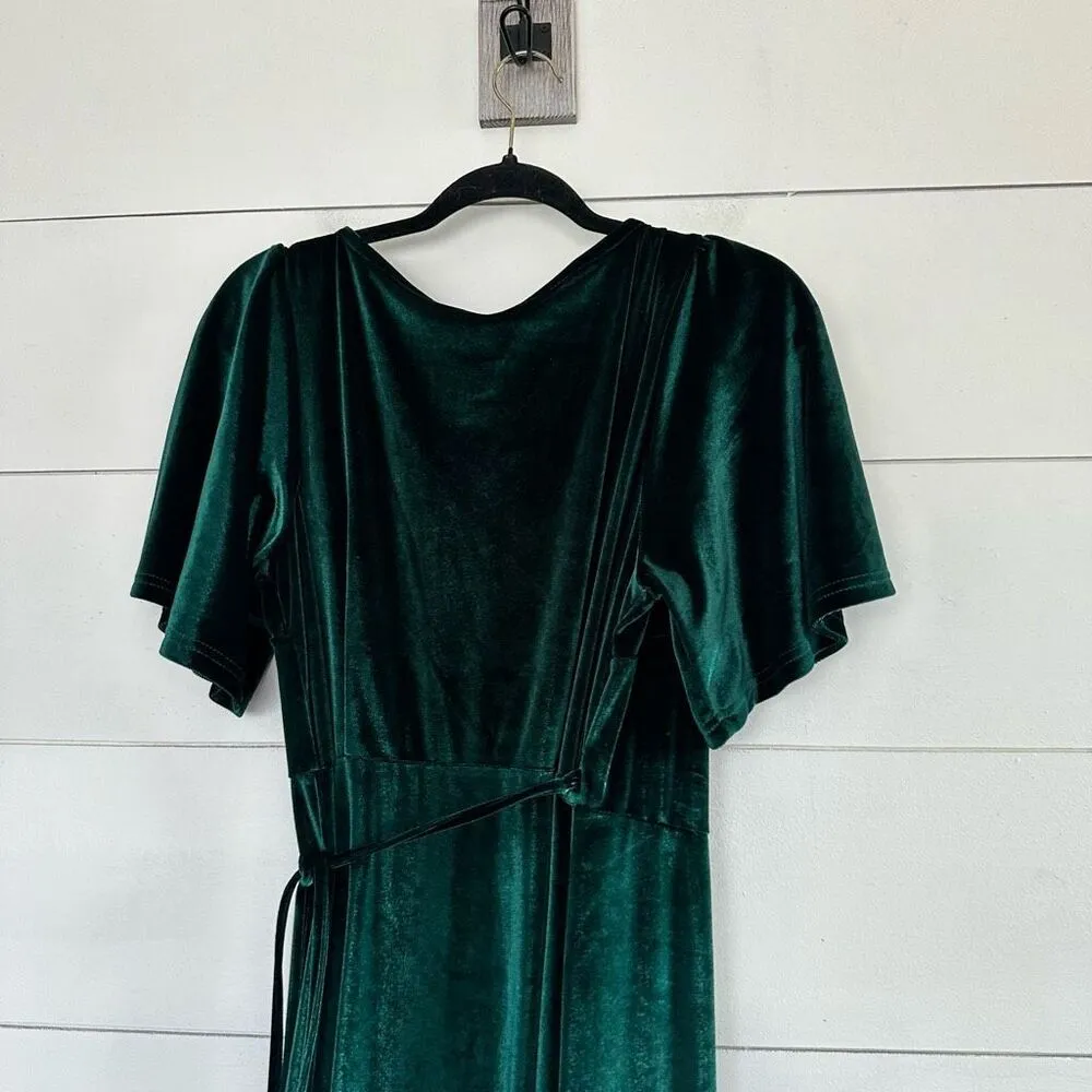 Balticborn Women’s Large Emerald AndI Wrap Dress Velvet Green - Image 5