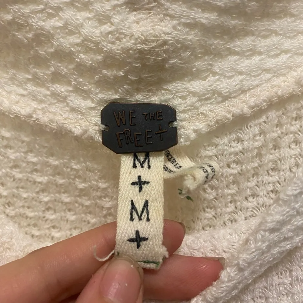 We The Free Medium White Cream Lightweight Sweater Boho Free People - Image 2