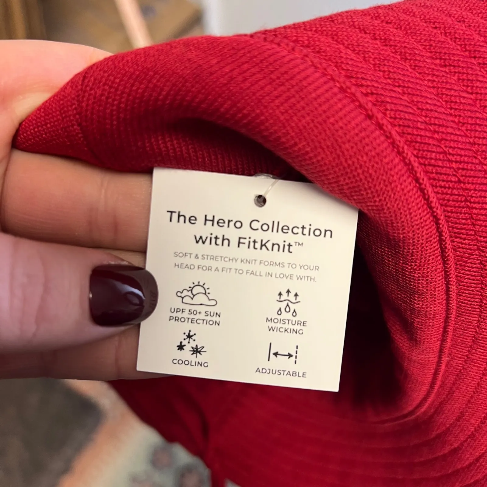 Disney Minnie Mouse Bucket Hat Red White Daisy Adjustable Drawstring FitKnit - Image 6