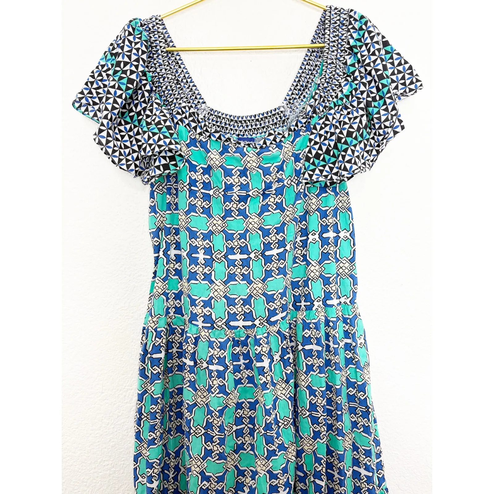 Anthropologie Ro's Garden Jenna Midi Dress Size Medium Tiered Boho Preppy - Image 9