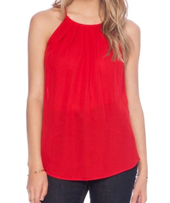 NWOT Gorgeous Red  Silk Tank Top Shirt M - Image 2