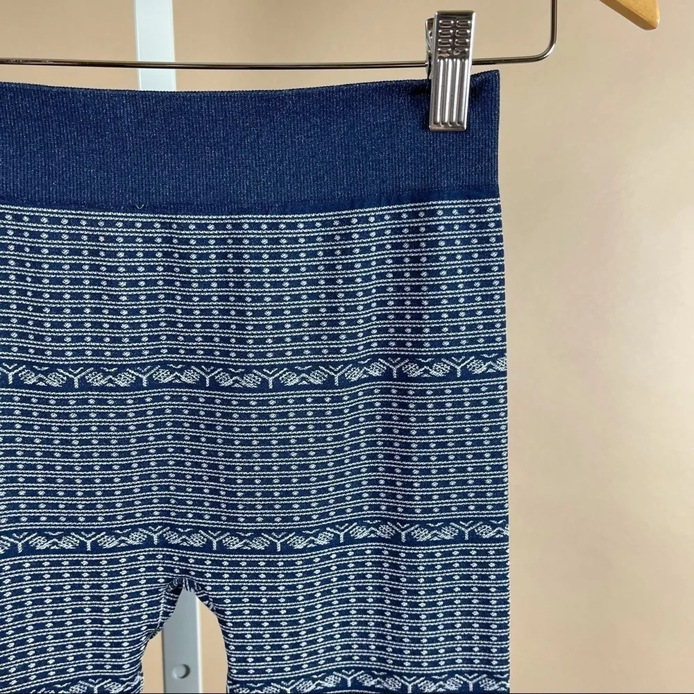 Lucky Brand Size Small Women’s Printed High Waist Legging Blue Winter Diamond - Image 6