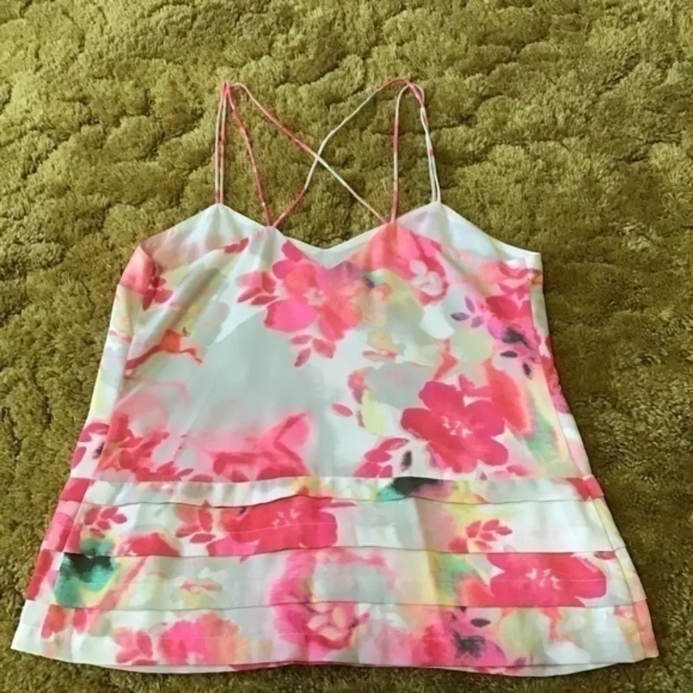 Candie’s Floral Y2K Spaghetti Strap Cami Top Criss Cross Back - Image 7