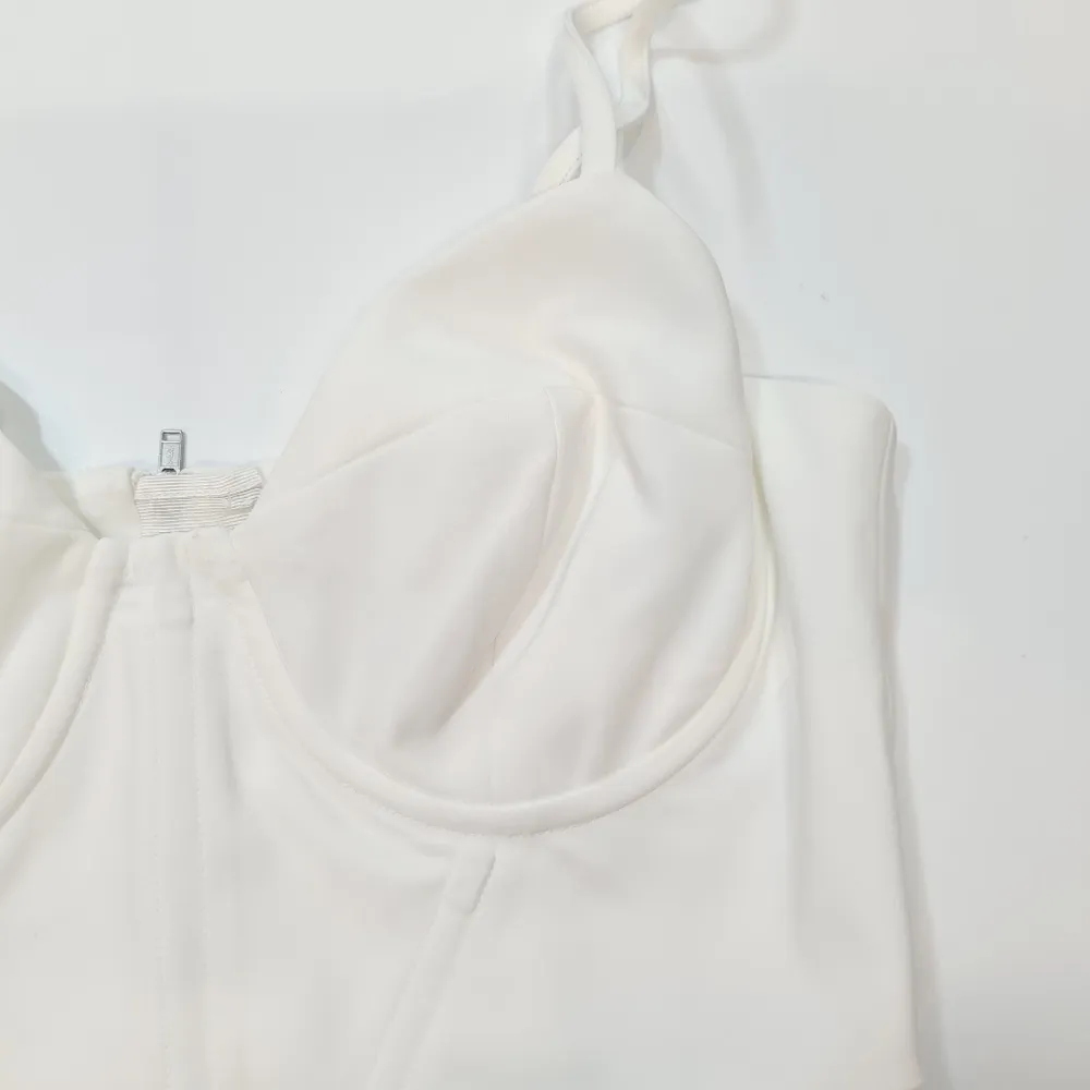 NBD Lacey Bustier Top in White - Image 3