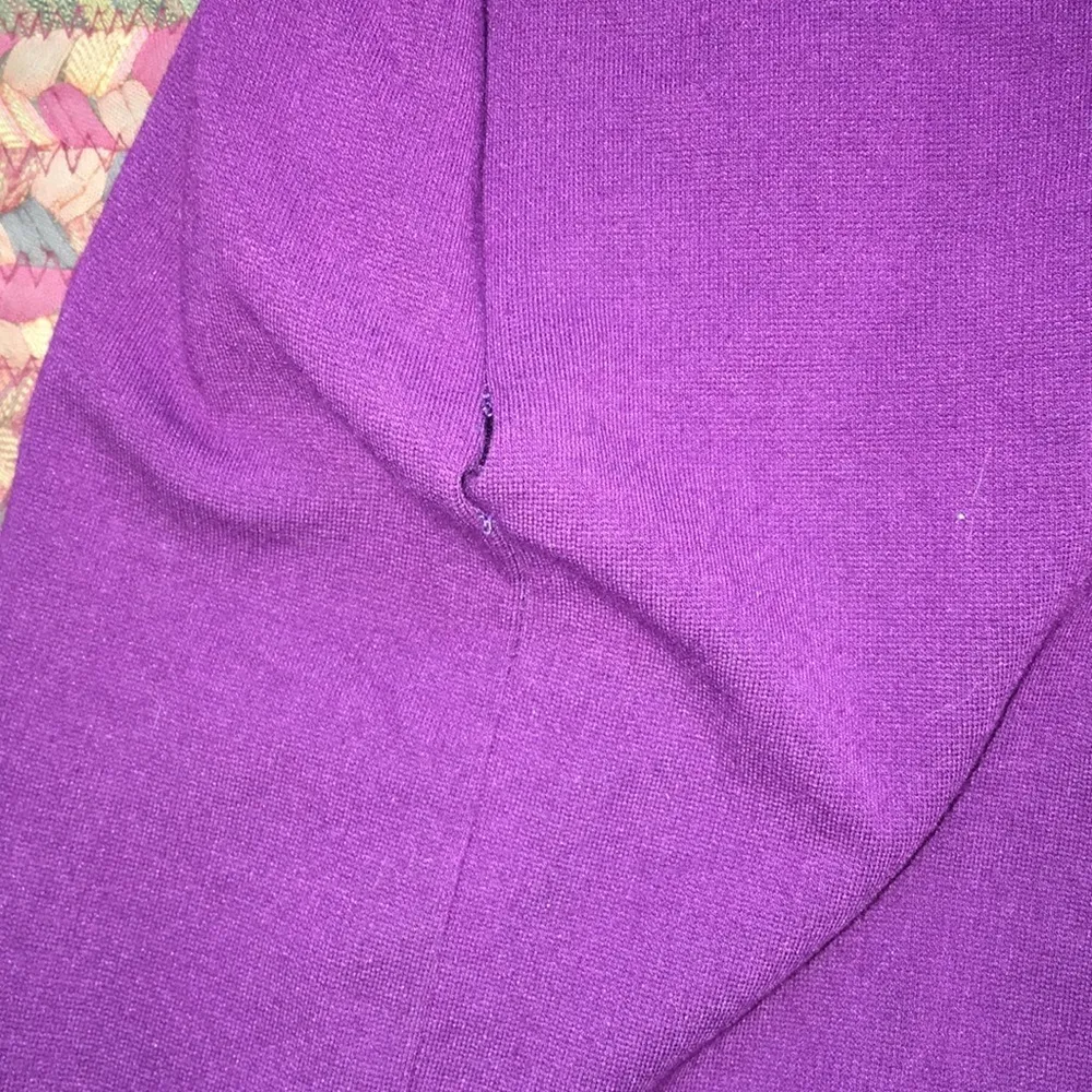 PURPLE RUFFLE DETAIL THREE QUARTER SLEEVE DRESS - Image 5