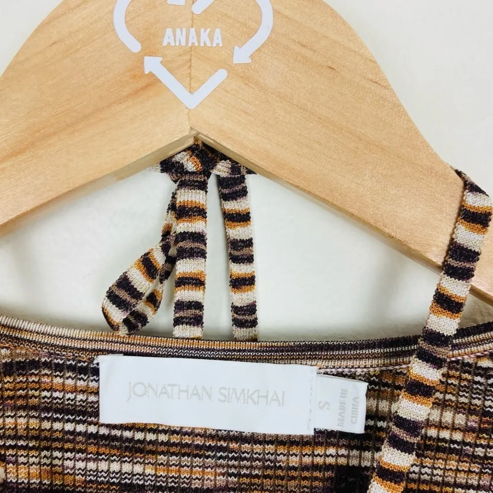 Jonathan Simkhai “Selena” ribbed knit brown sweetheart neck mini dress. Small - Image 6