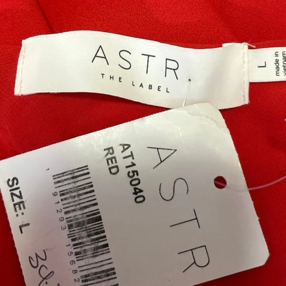 NEW ASTR Red Sleeveless Cowl Neck Silky Satin Cami Camisole Bodysuit Tank Top L Size L - Image 4