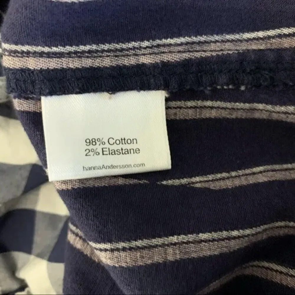 Hanna Andersson Navy Striped T Shirt Dress Small Casual Stretchy Minimalist Chic - Image 7