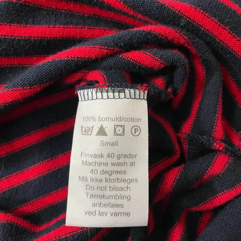 Mads Nørgaard Copenhagen Scandi Red & Navy Stripe Long Sleeve Sweater Dress~S Blue - Image 13