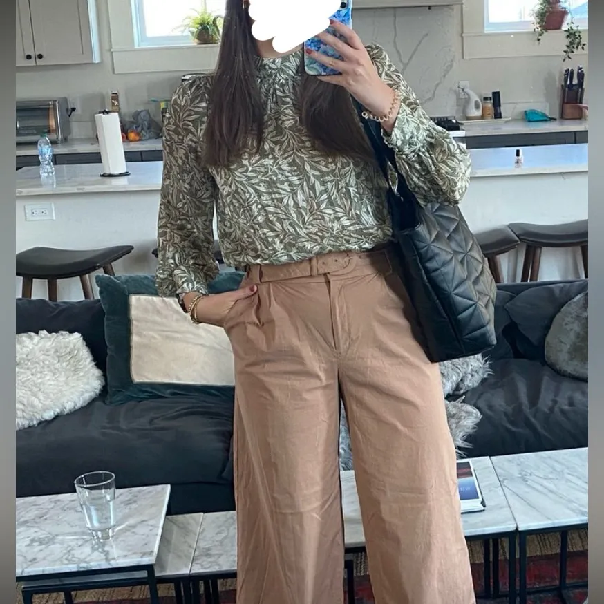 Express Super High Waisted Belted Paperbag Wide Leg Pant - Image 3