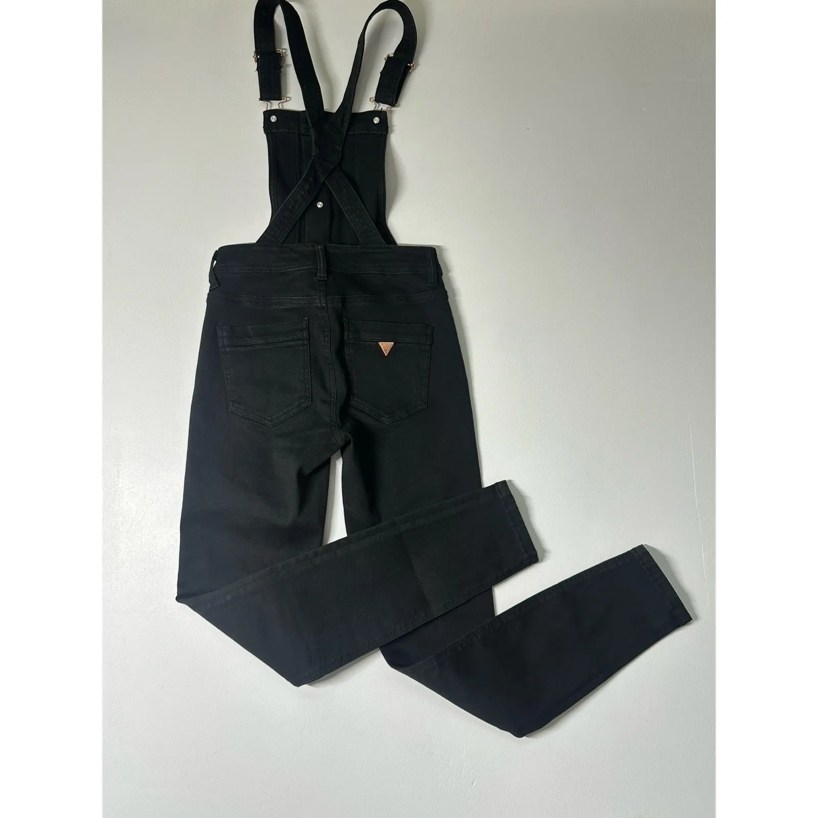 Guess Black Denim Overalls with Copper Hardware, Sz: 25 (b46) - Image 2