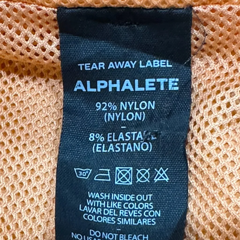 Alphalete‎ EXP Tech Windbreaker Pullover Quarter Zip Hooded Jacket Peach Large - Image 8