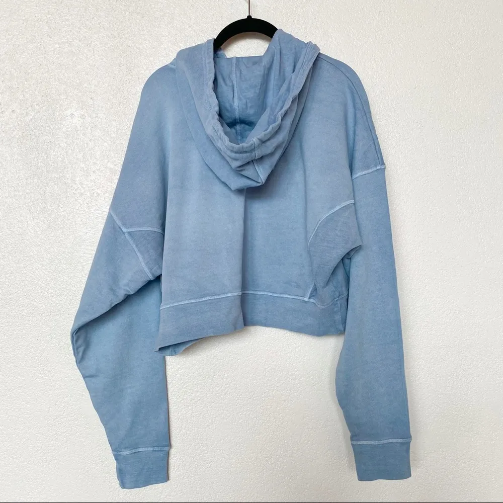 NWT BDG Slouchy Cropped Hoodie Dusty Blue Size Small - Image 11