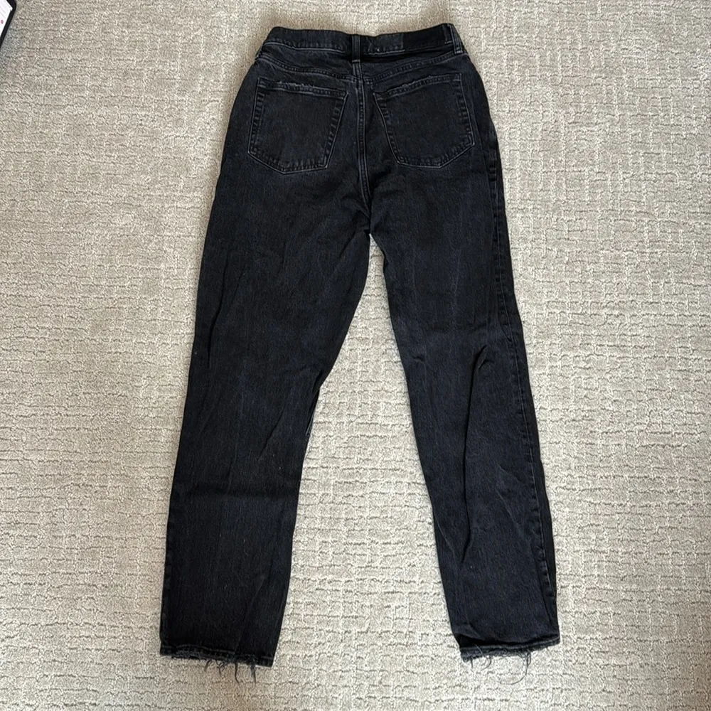 A&F “The dad high rise” asymmetric criss cross waistband washed black grey gray - Image 8