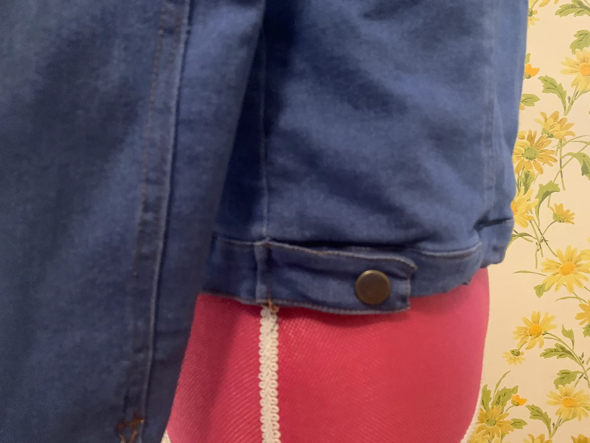 Sherpa Lined Denim Jacket Size S Blue - Image 7