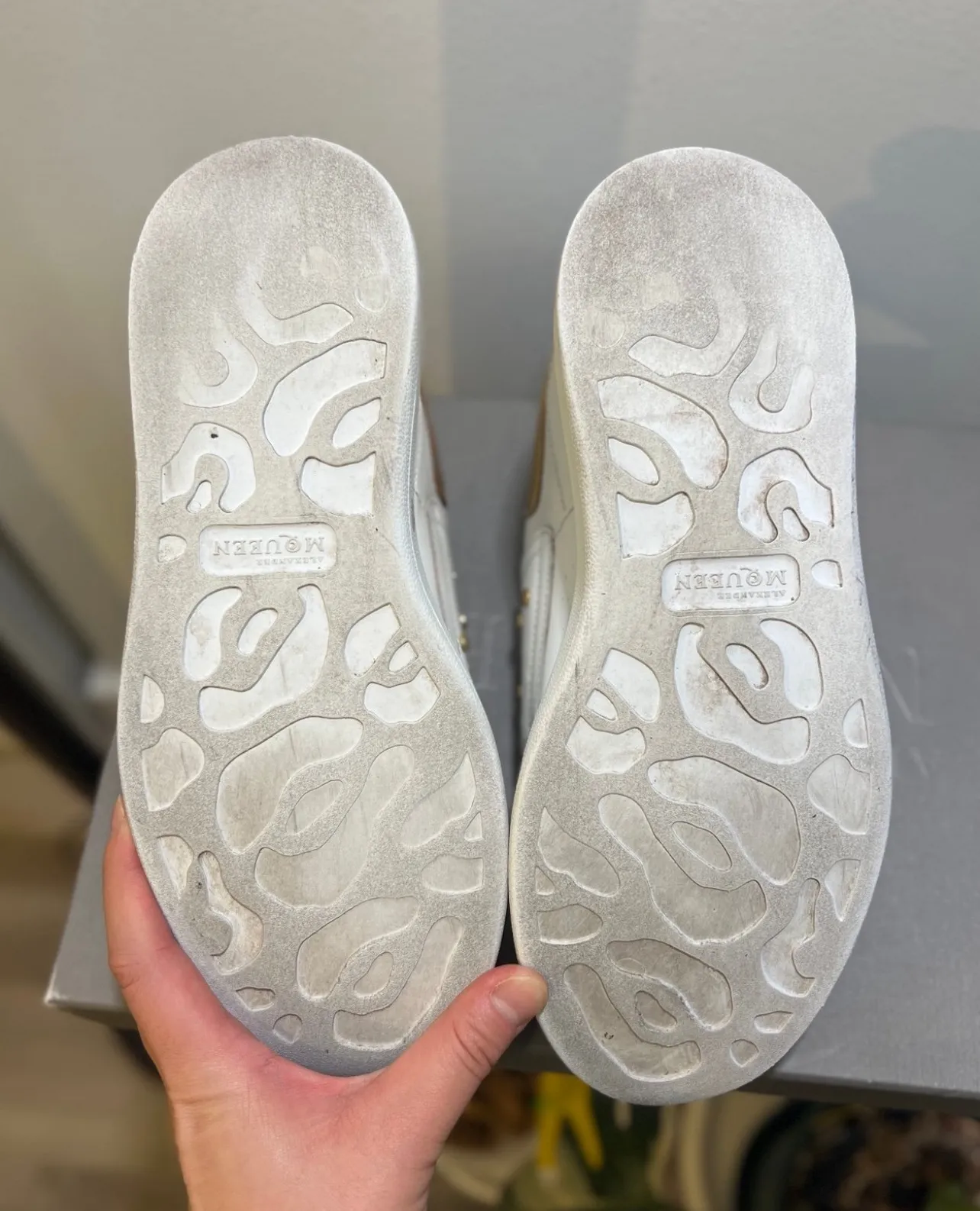 Gold Studded White Leather Sneakers | Size EU 37.5 (US 7.5) - Image 10