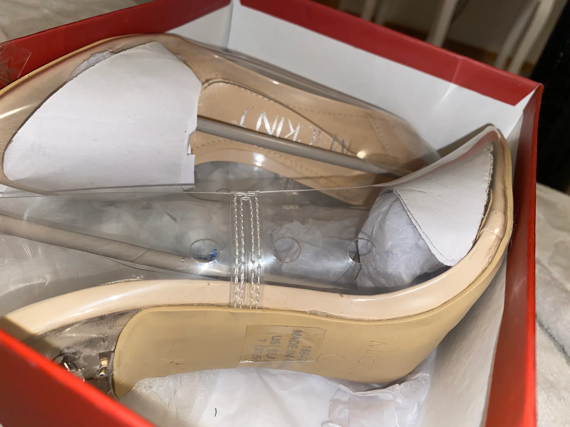 Clear Heels Tan Size 7 - Image 4