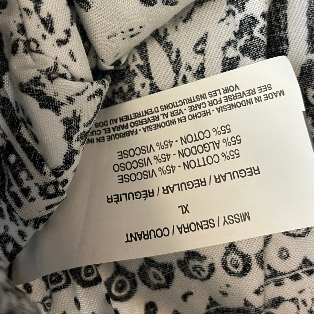 Gloria Vanderbilt Casuals Black & White Printed Capri Pants – Size XL(J8)!! - Image 3