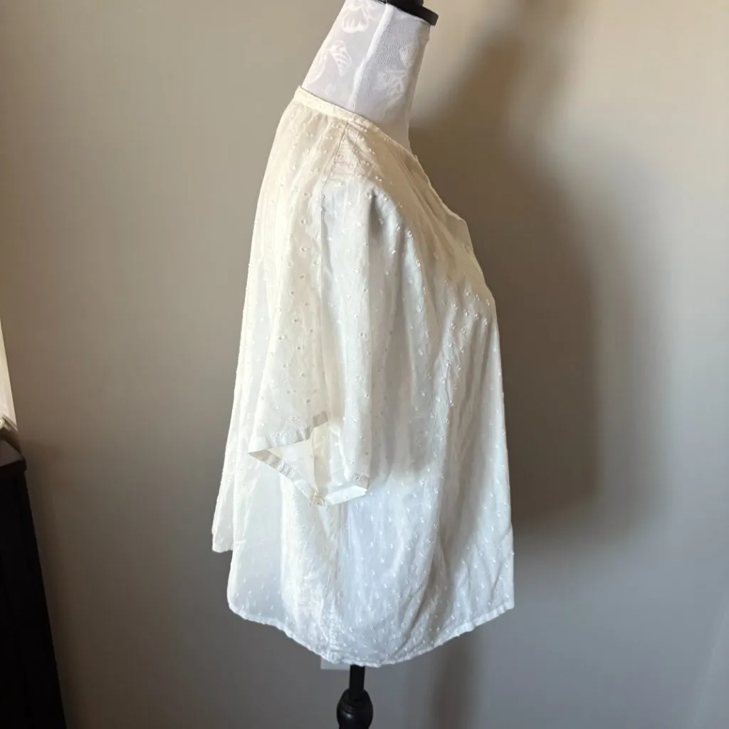 Emerson Fry India Collection Womens Button Down Ivory Dots One Size White - Image 3