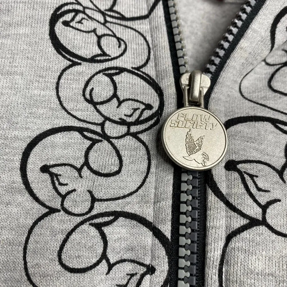 Lax Rat Flow Society Lacrosse Hoodie Full Zip Jacket Streetwear Hoodie Sz Large Gray - Image 5