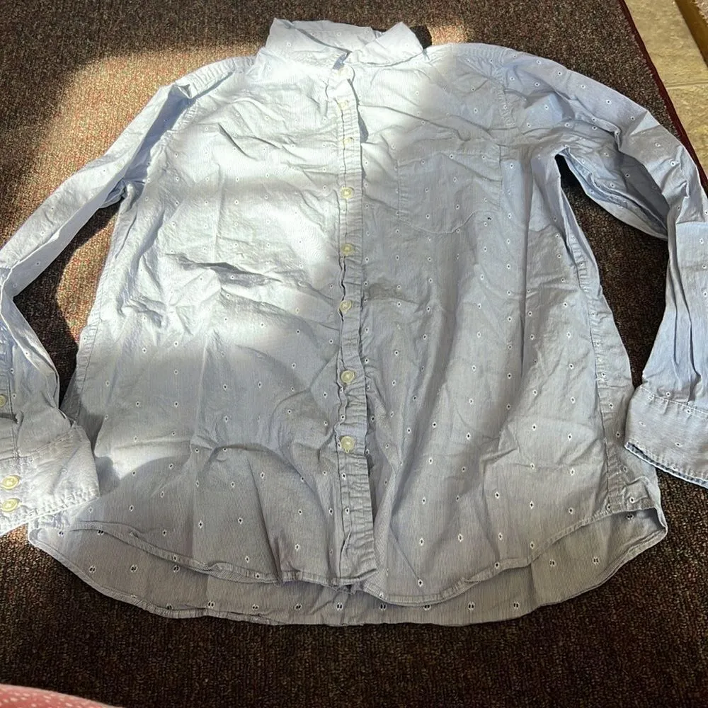 J crew chambray eyelet button down M - Image 2