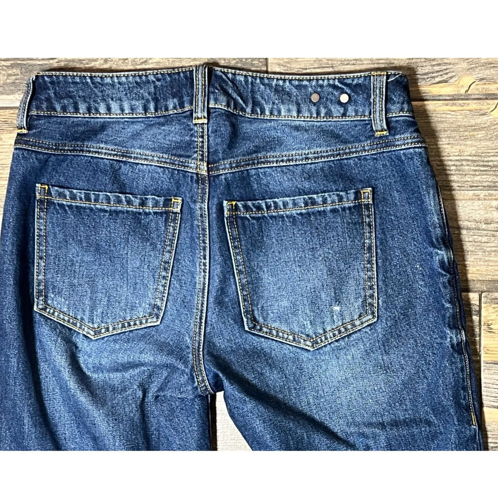 Cabi Jeans 100% BF Distressed Blue Denim Boyfriend Size 6 Slouchy Relaxed 4152 - Image 10