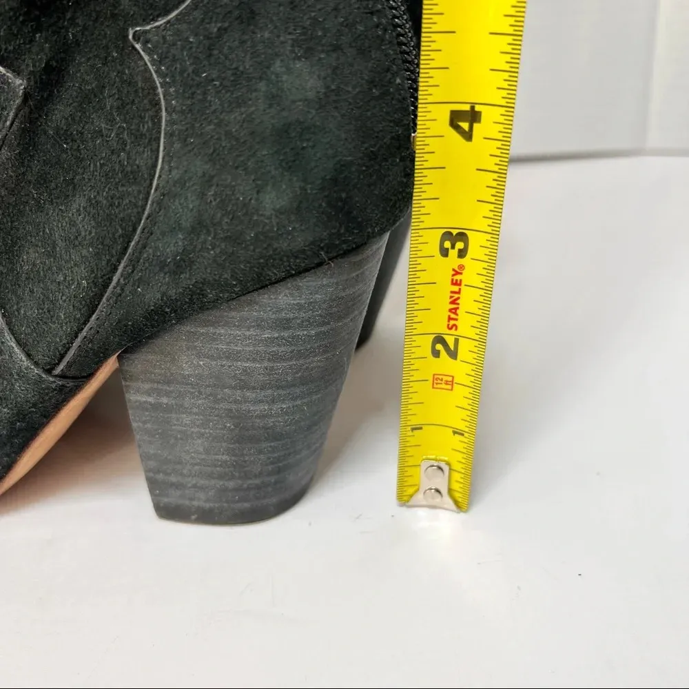 RAYE  Revolve Womens Ella Black Suede Western Inspired Boot Block Heels Sz 37 - Image 6