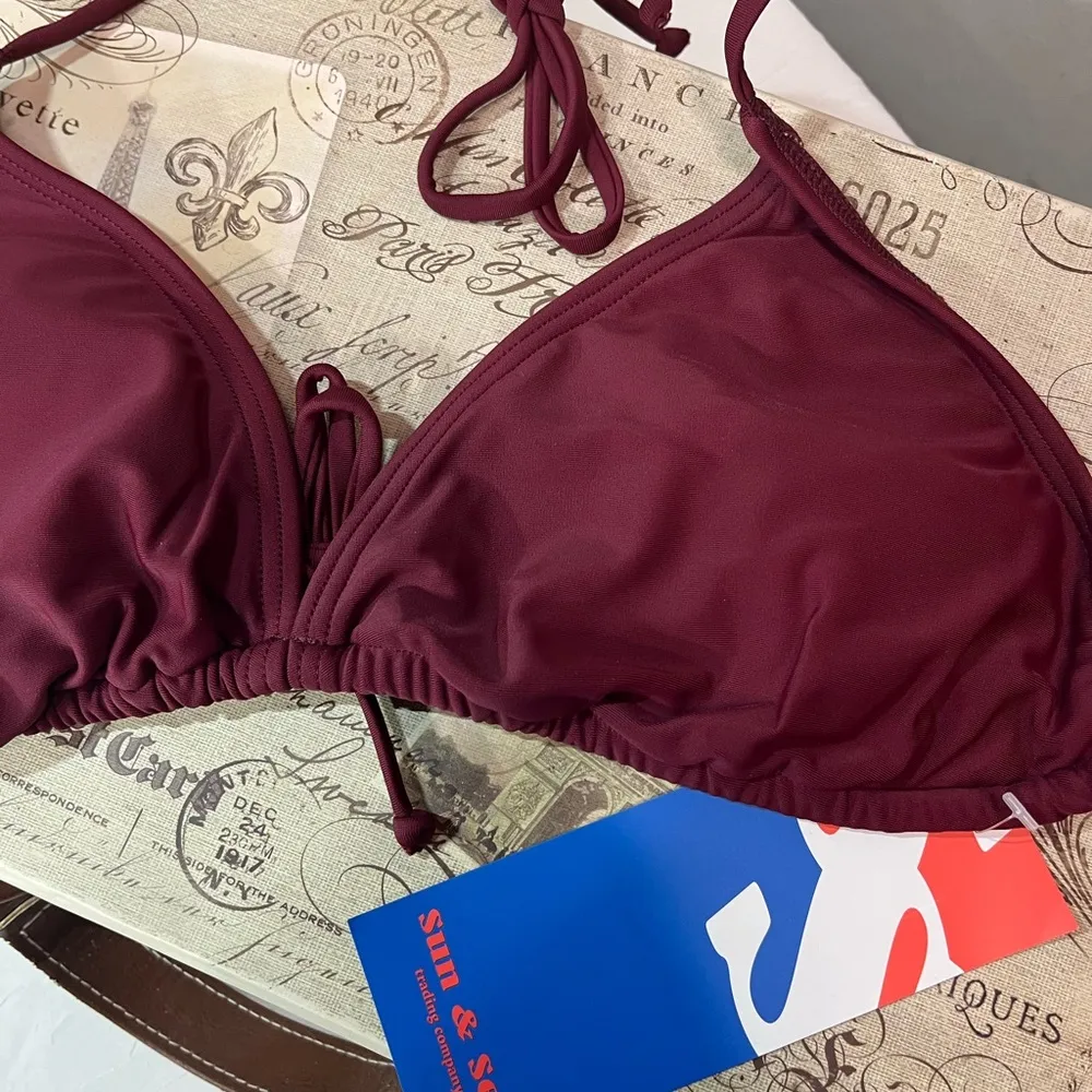 Sun & Sea Burgundy Bikini Top Red Size XL - Image 2