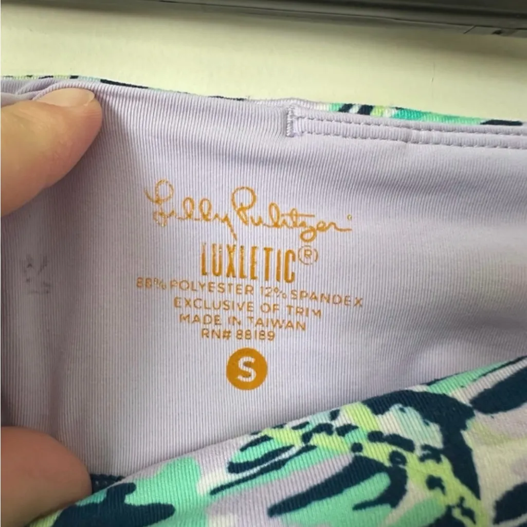 Lilly Pulitzer Noelani Weekender Cropped Leggings Inky Navy Slathouse Size Small - Image 8