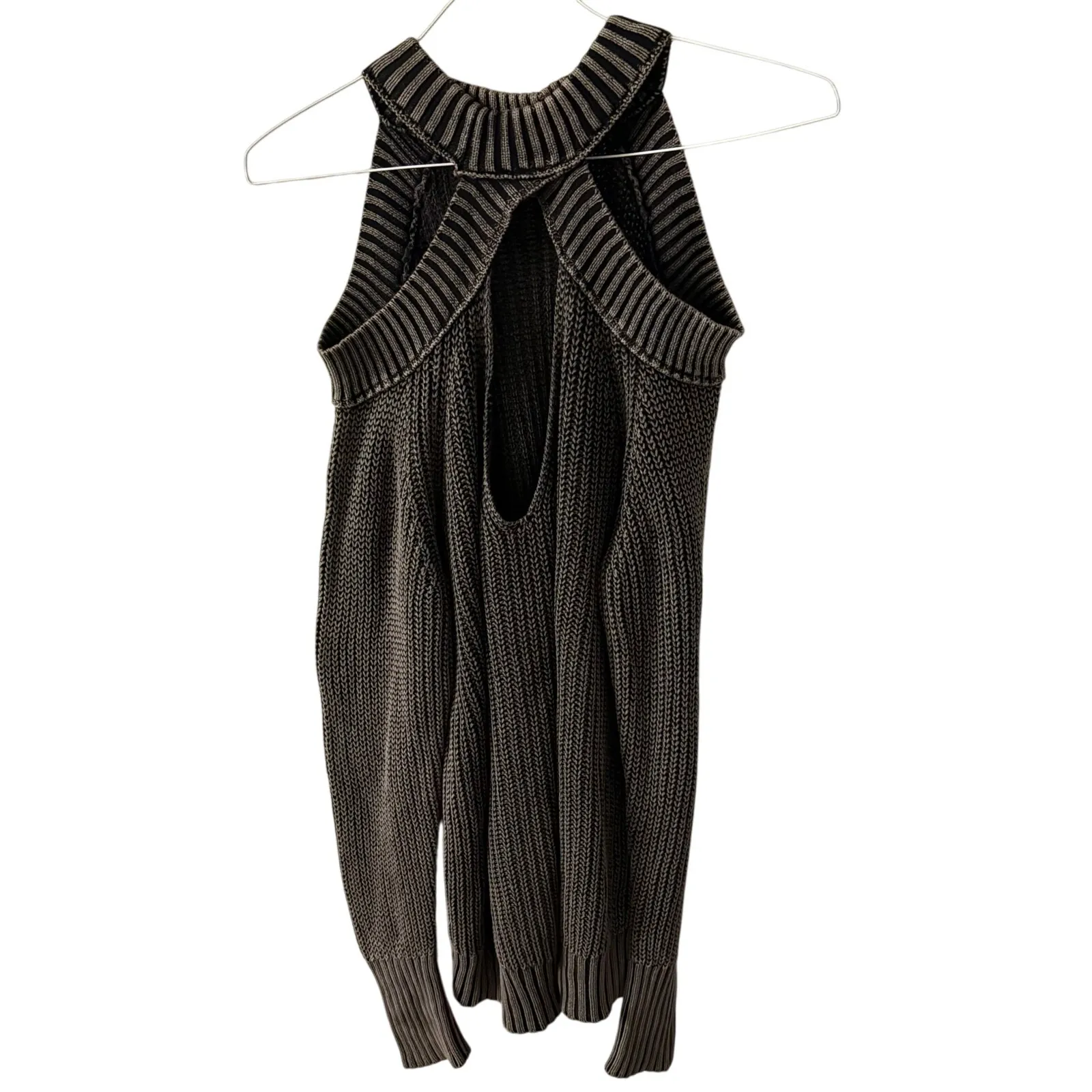 Free People Half Moon Bay Pullover Sweater Medium Women’s Washed Black - Image 3